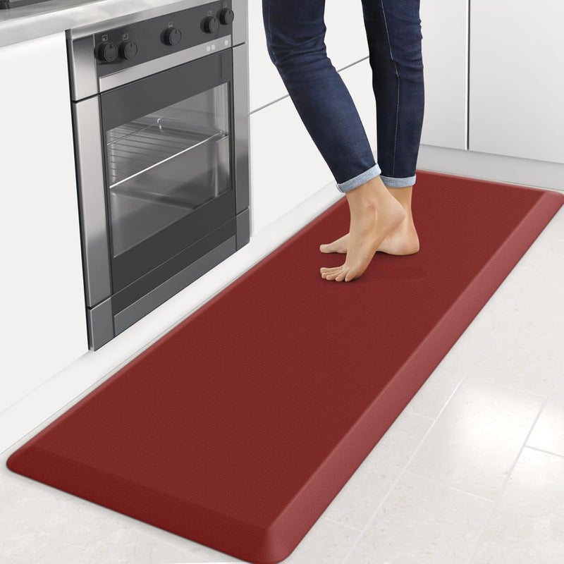 StepRite 4/5 Inch Thick Kitchen Mats for Floor, Kitchen Rug for Standing Desk, Non-Slip, Thicker, Stain & Water Resistant, Comfort Anti Fatigue Floor Mat for Home, Kitchen, Office - Red,70 * 24'' - Image 1