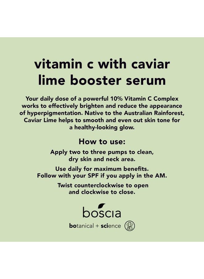 boscia boscia Vitamin C with Caviar Lime Booster Serum - Vegan, Cruelty-Free, Natural & Clean Skin Care - Vitamin C Serum with AHA-Rich Caviar Limes - For All Skin Types - 1 fl oz - Image 2