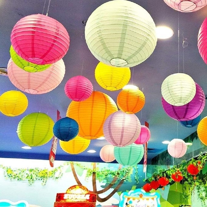 ROUND HANGING BALL PAPER HANGING LANTERN PAPER LAMP BALCONY DECORATION ITEMS OUTDOOR LIGHT LAMP HANGING LAMP PAPER LANTERNS FOR DECORATION 20