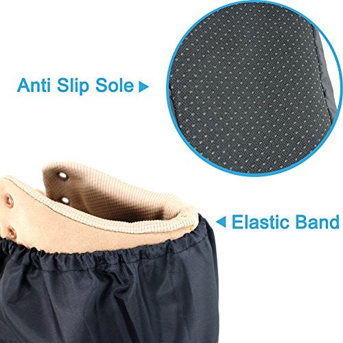 LINKEASE Reusable Boot & Shoe Covers Water Resistant Non Skid and Washable for Real Estate Contractors to Keep Floors Carpets Footwear and Rooms Clean - 2 Pairs (Extra Large, Black) - Image 3
