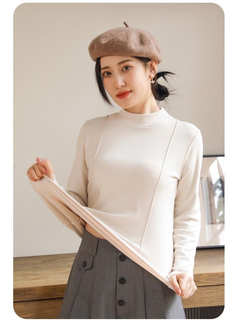 NIBEMINENT Winter And Autumn Warm Base Layer Top For Women In Large Size Slimming And Warming Undergarment Can Be Worn As An Outer Layer - Image 1