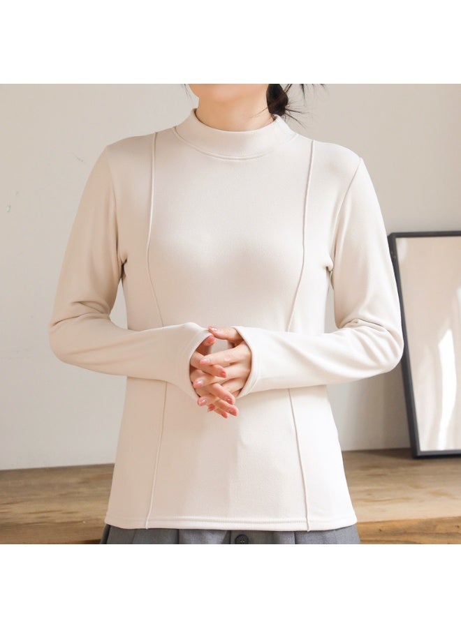 NIBEMINENT Winter And Autumn Warm Base Layer Top For Women In Large Size Slimming And Warming Undergarment Can Be Worn As An Outer Layer - Image 2
