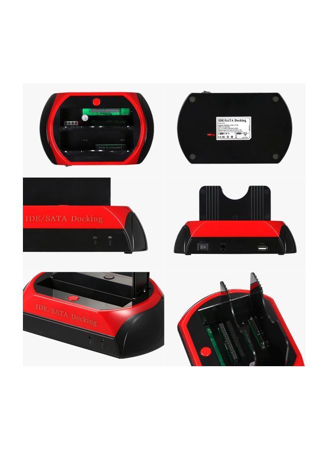 NIBEMINENT IDE/SATA HDD Docking Station With USB 2.0 Black/Red  - Image 2