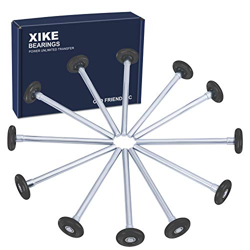 XiKe 12 Pack Black 2" Nylon Garage Door Roller 7" Stem, Quiet/Durable and High Load, Use 6200-2RS Double Seals Precision Bearings. - Image 1