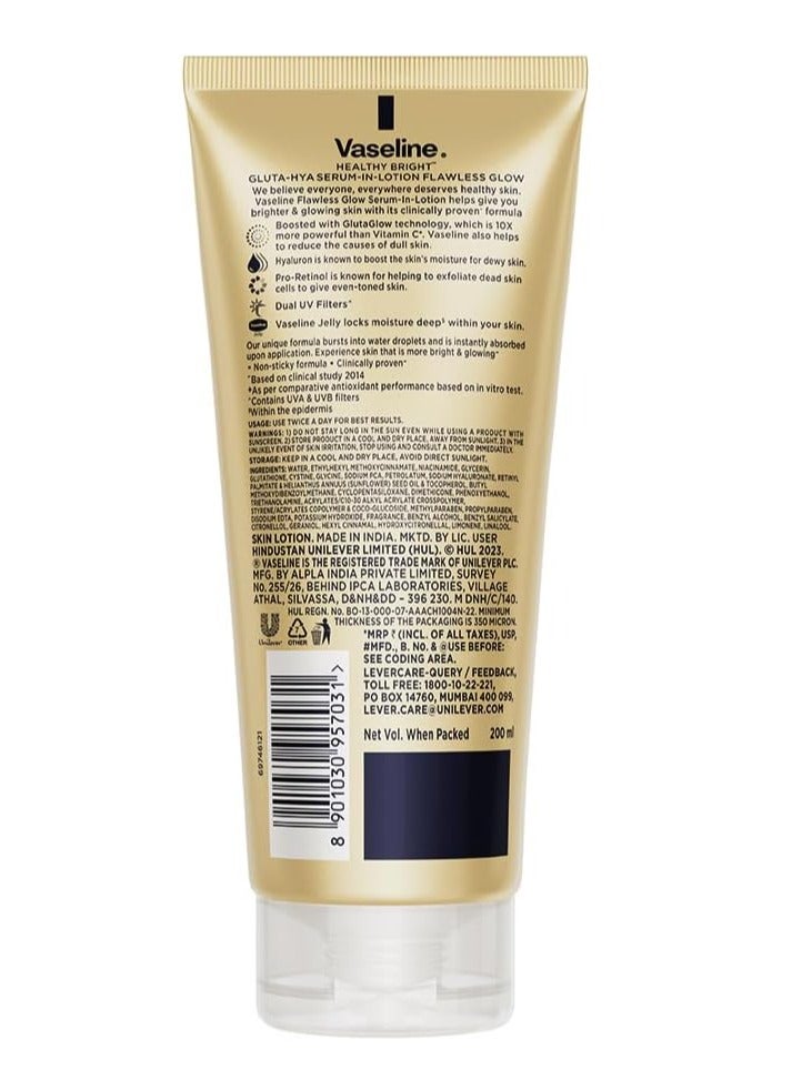 Vaseline Gluta-Hya Flawless Glow, 200ml, Serum-In-Lotion, Boosted With GlutaGlow, for Visibly Brighter Skin from 1st Use - Image 4