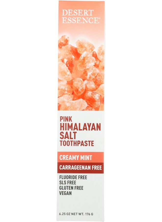 DESERT ESSENCE Desert Essence Pink Himalayan Salt Toothpaste Creamy Mint, Fluoride Free, 6.25 Ounce (Pack of 3) 
