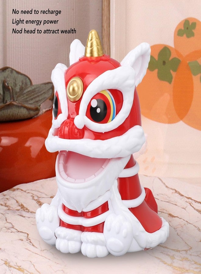 Jerliflyer Solar Powered Dancing Lion Ornament,Chinese New Year Lucky Dancing Lion Toy for Home Decoration and Car Interior Accessories(Red) - Image 4