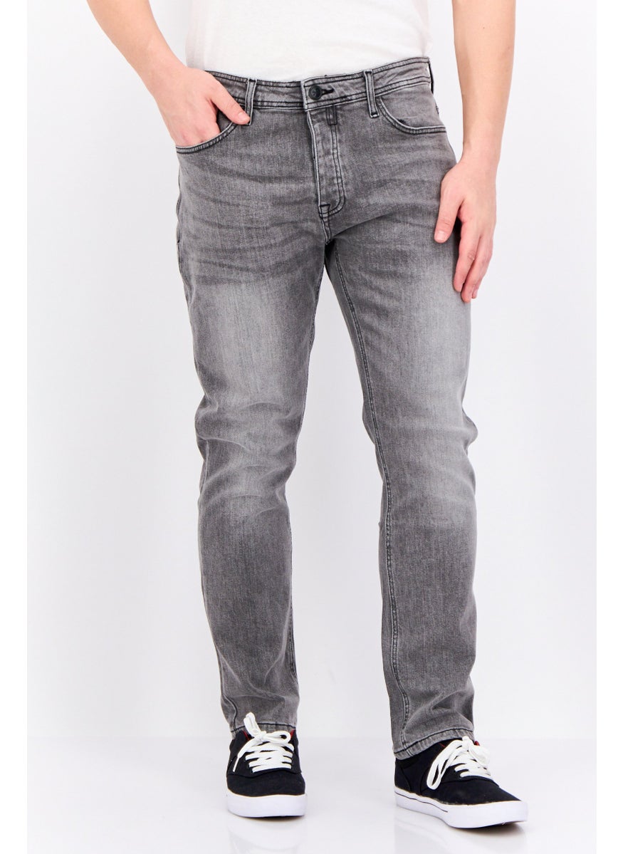 CROSSHATCH Men Slim Fit Washed Stretchable Jeans, Grey  - Image 1