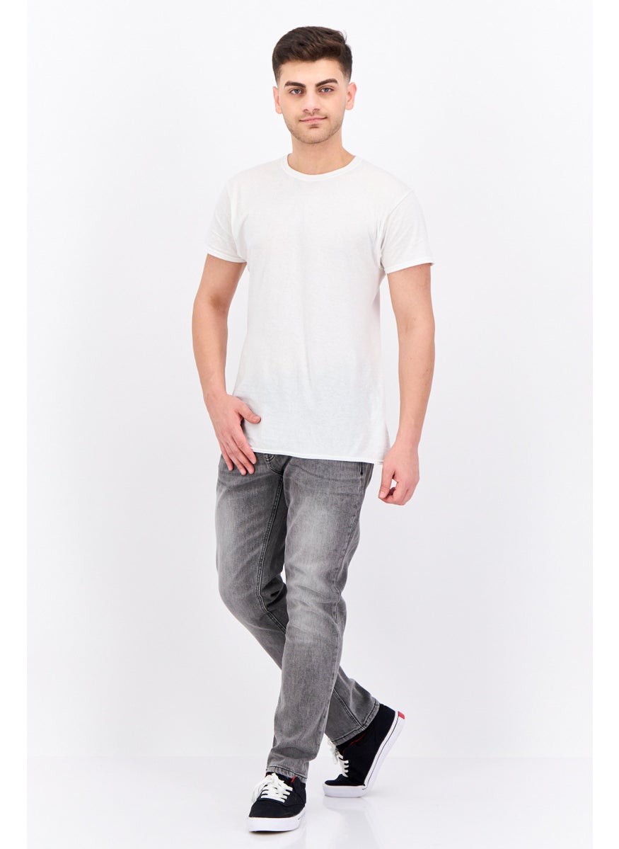 CROSSHATCH Men Slim Fit Washed Stretchable Jeans, Grey  - Image 4