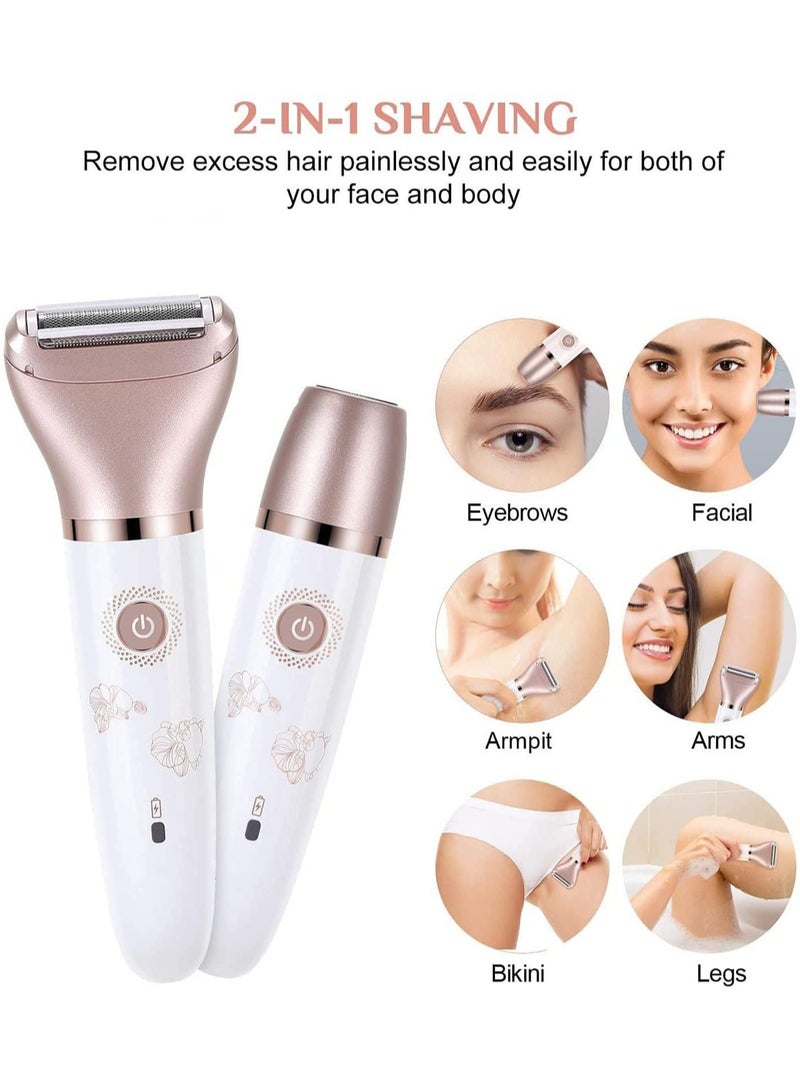 Electric Razor for Women, Painless 2 In 1 Ladies Shaver Face, Leg and Underarm Epilator, Rechargeable Wet and Dry Cordless Ladies Shaver - Image 4