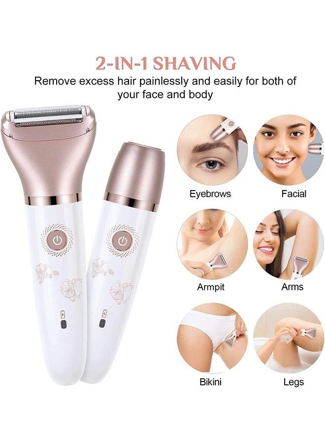 Generic Electric Razor for Women Painless 2 In 1 Ladies Shaver Face Leg and Underarm Epilator Rechargeable Wet and Dry Cordless Ladies Shaver - Image 2