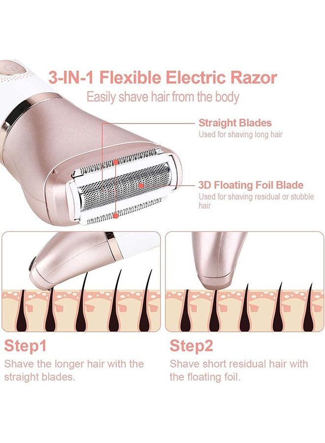 Generic Electric Razor for Women Painless 2 In 1 Ladies Shaver Face Leg and Underarm Epilator Rechargeable Wet and Dry Cordless Ladies Shaver - Image 3