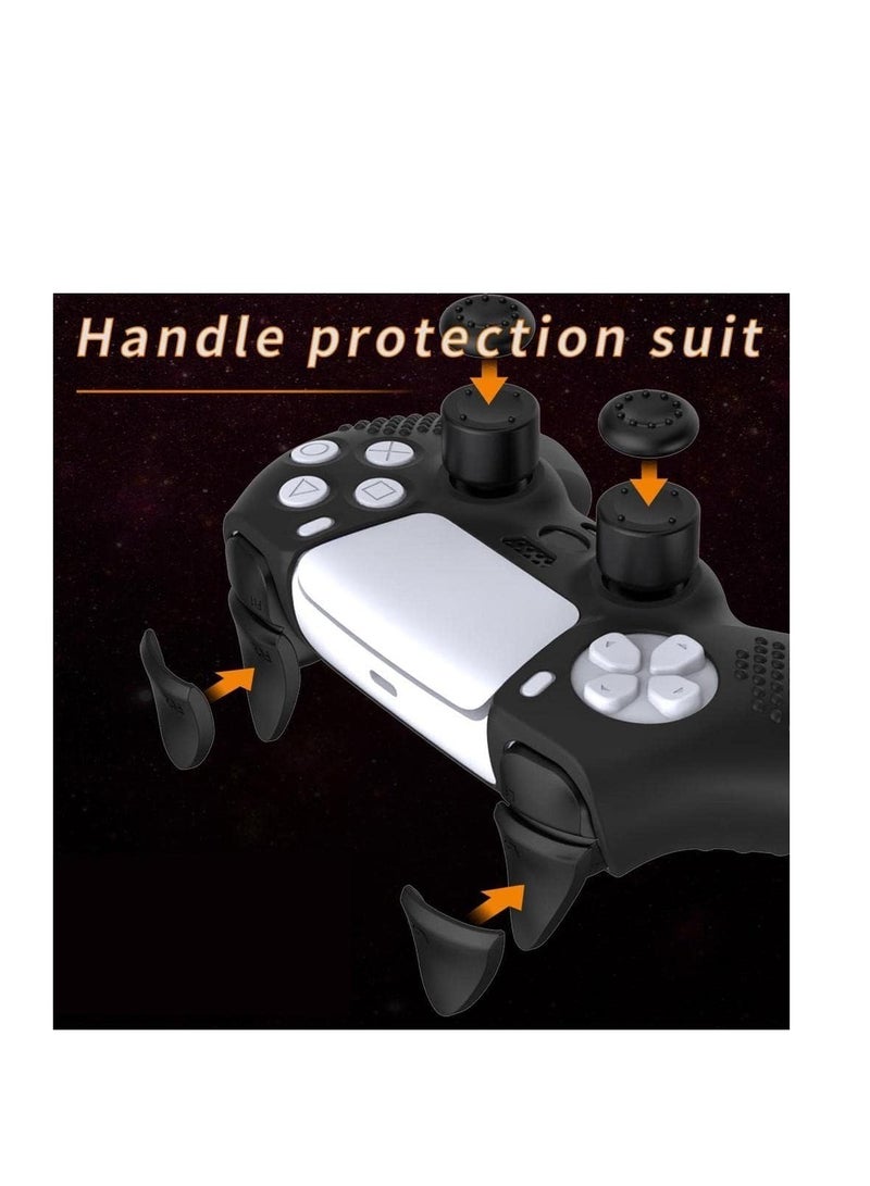 يوكا غطاء وحدة تحكم PS5، غلاف حماية لوحدة التحكم في Playstation 5، جلد وحدة التحكم PS5 لوحدة التحكم اللاسلكية Playstation 5 DualSense مع 4 أغطية قبضة الإبهام + ممتد زناد L2 R2 - Image 3
