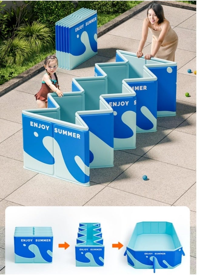 GGEROU Folding Swimming Pool,Non-Inflatable Pool,Oversized Family Pool,Portable Swimming Pool,for Indoor,Outdoor,Garden,Summer Water Party,Give Swimming Ring(320 * 185 * 50cm)  - Image 5