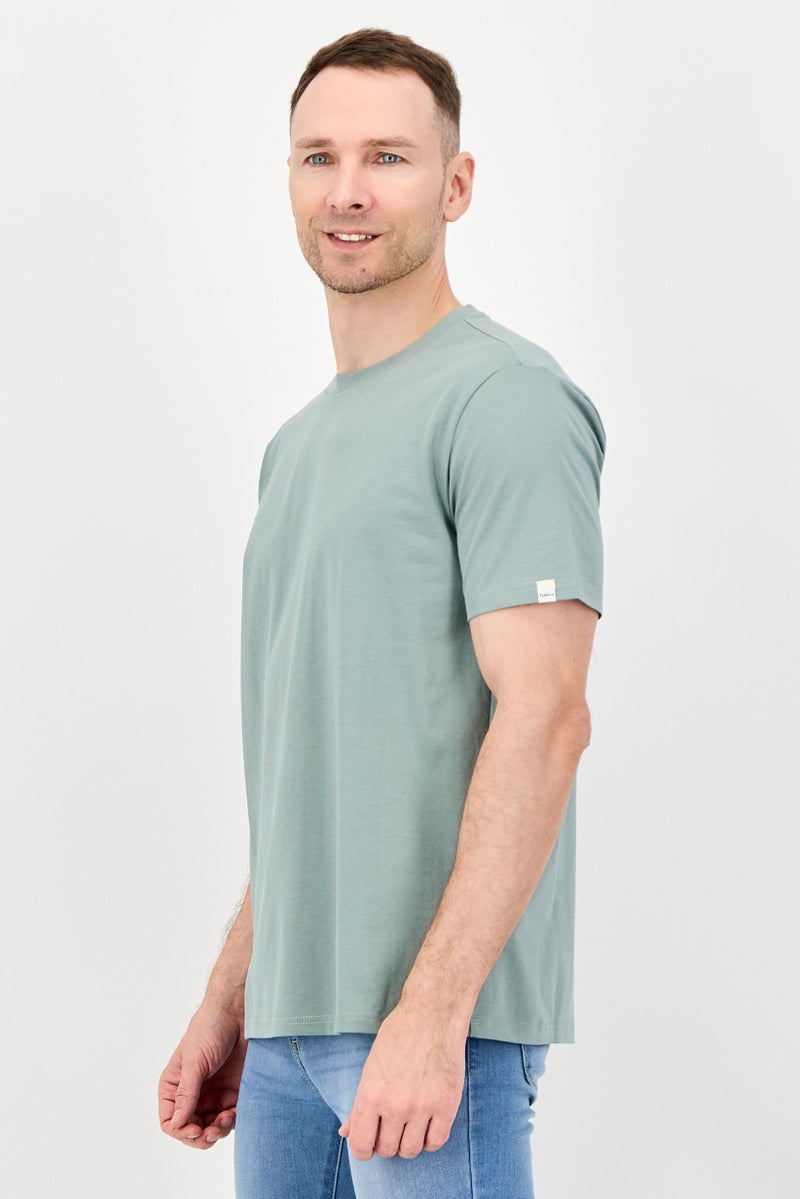 Fudo Men Regular Fit Crew Neck Short Sleeve T-Shirt, Sage green - Image 2