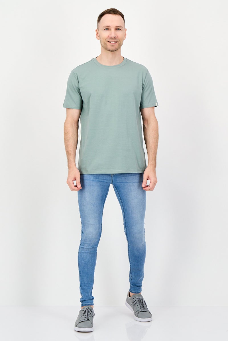 Fudo Men Regular Fit Crew Neck Short Sleeve T-Shirt, Sage green - Image 4