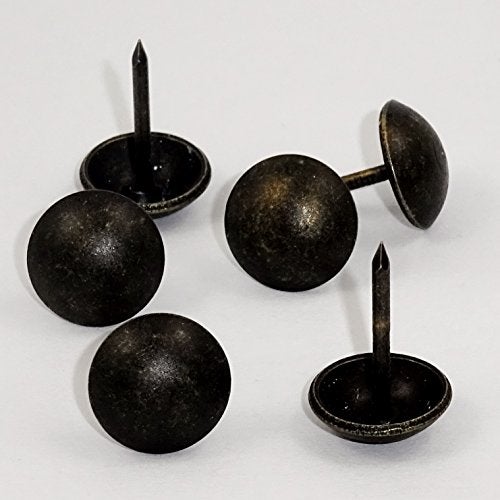 Decotacks Upholstery Tacks, Heavy Duty Furniture Nails 7/16" - 100 Pcs [ Dark Antique Brass Finish] DX0511DAB - Image 2