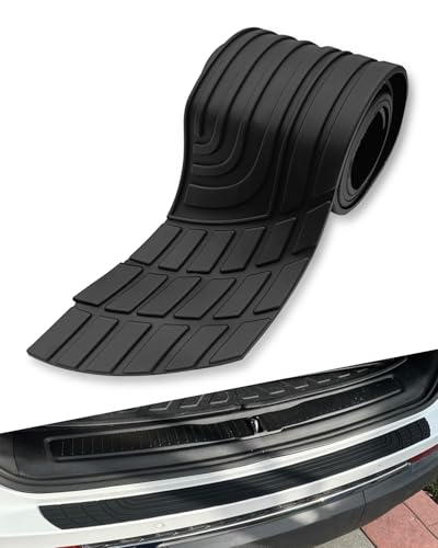LTDCVTR Car Rear Bumper Protector, 41" x 3.4" Universal Anti-Scratch Rear Bumper Guard for Cars/SUV, Black Heavy Duty Rubber Back Bumper Protector Trunk Automotive Exterior Accessories - Image 1