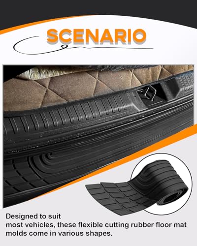 LTDCVTR Car Rear Bumper Protector, 41" x 3.4" Universal Anti-Scratch Rear Bumper Guard for Cars/SUV, Black Heavy Duty Rubber Back Bumper Protector Trunk Automotive Exterior Accessories - Image 2
