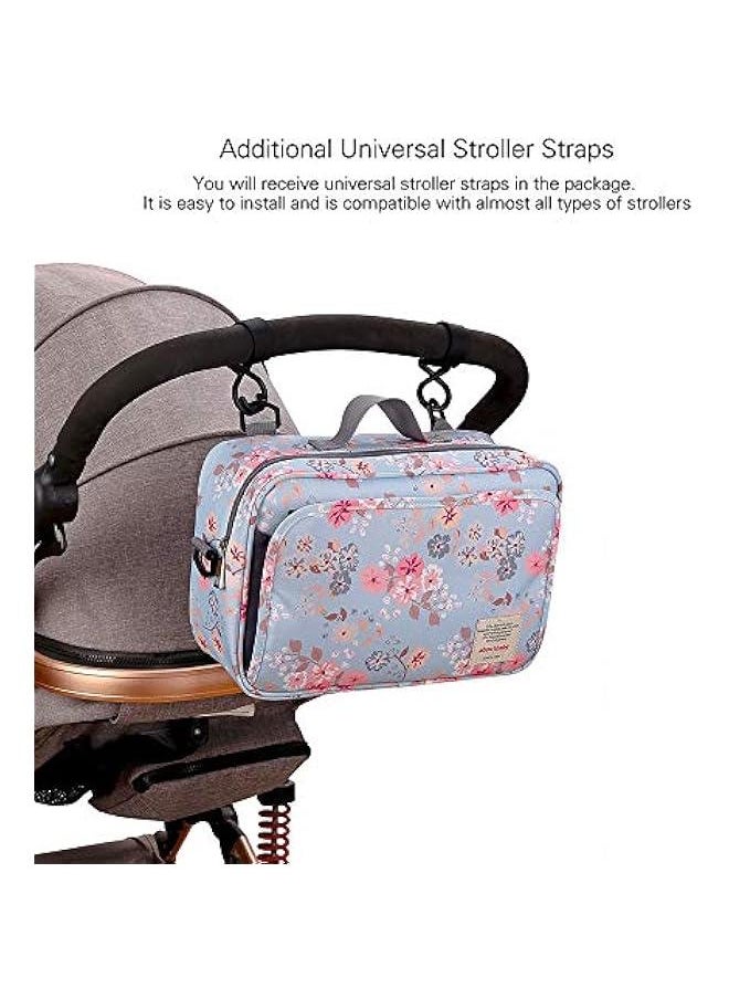 Gonice - Baby Diaper Caddy for Outdoor - Tote Baby Stroller Bag Nursery Storage Bin for Diapers, Wipes & Toys (Pink) - Image 1