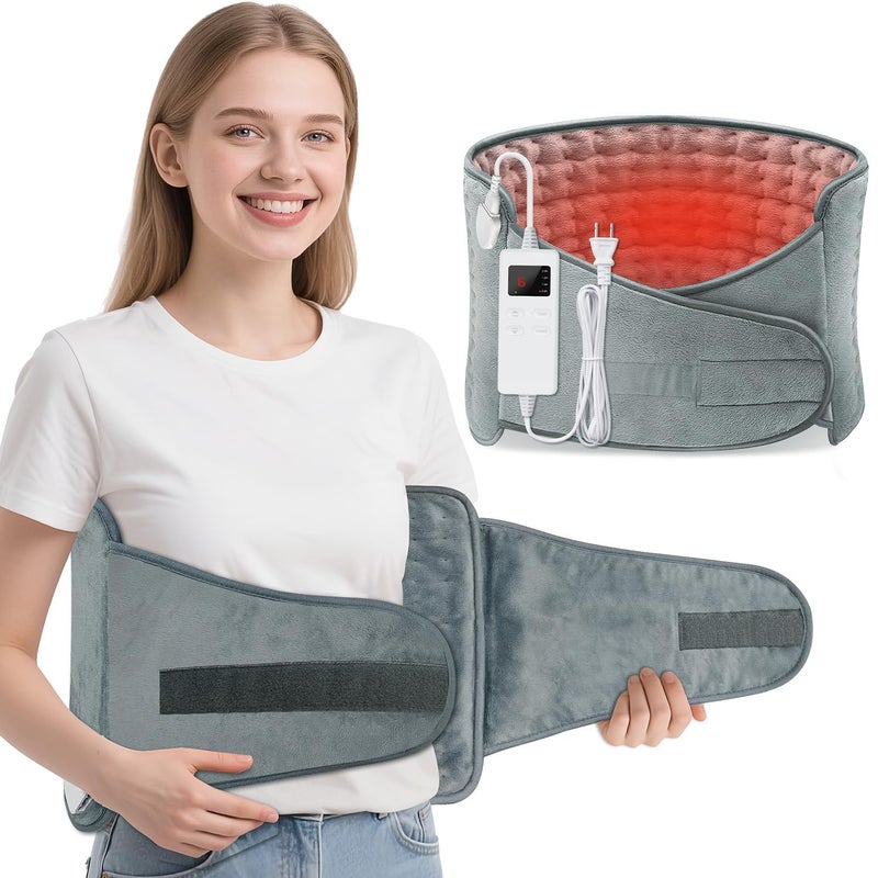 MELCAM Heating Pad for Back Pain Relief, 12"x24"+20" Large Electric Heating Pad for Period Cramps with Belt, 6 Heats Levels & 4 Timers, Auto Shut Off, Machine Washable, Gifts for Women Men Mom Dad - Image 1
