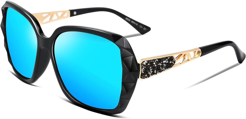 FEISEDY Budget global standard quality Polarized Women Square Sunglasses Sparkling Composite Vintage Frame B2289 Trendy budget practical design - Image 1