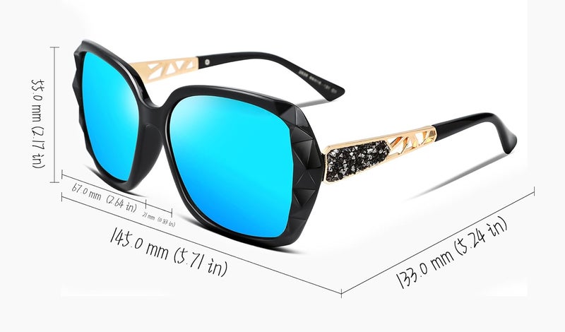 FEISEDY Budget global standard quality Polarized Women Square Sunglasses Sparkling Composite Vintage Frame B2289 Trendy budget practical design - Image 5