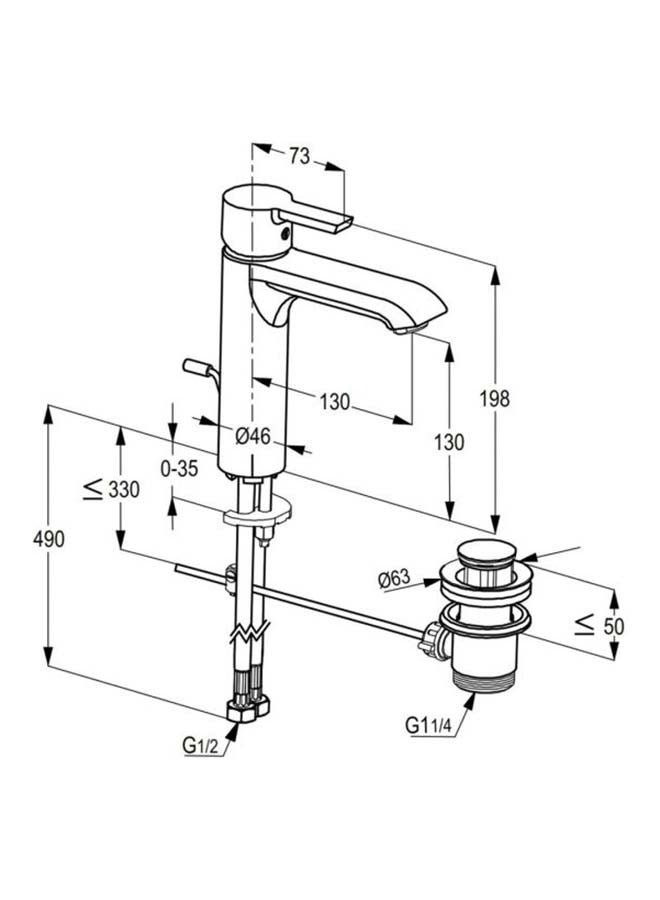Project Singlelever Basin Mixer On The Floor And Overflow RAK-13060