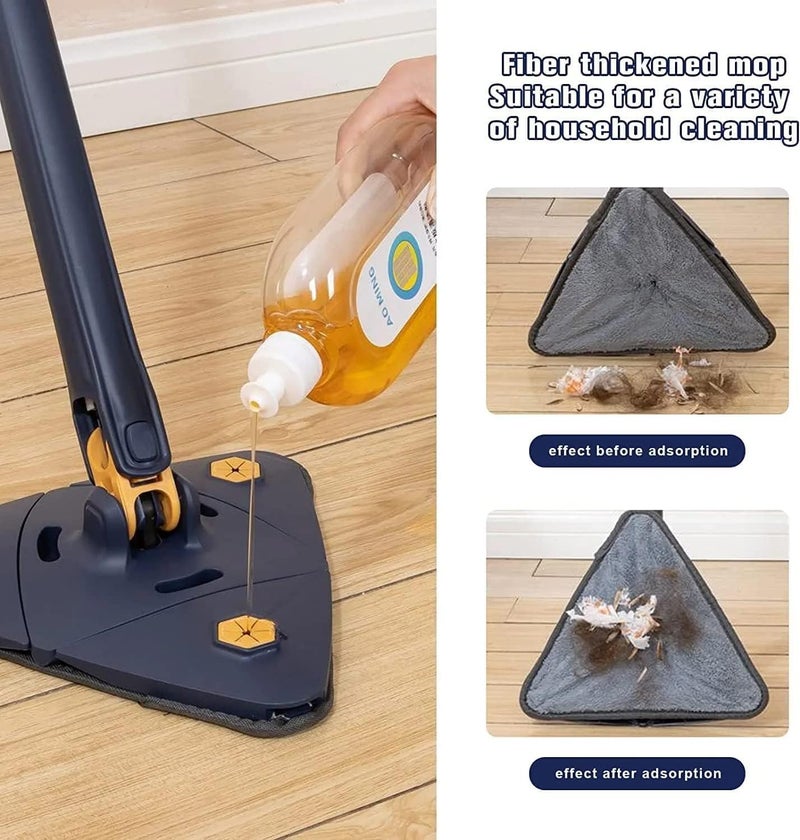 Minitul Premium 360 Rotatable Adjustable Triangle Cleaning with Stainless Steel Long Handle PushPull Squeezing Cleaning Mop Dry Wet Floor Windows Ceiling Multicolor po1 - Image 2