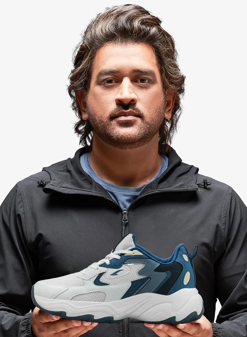 Asian Men's White and Blue Running Shoes for Sports and Gym