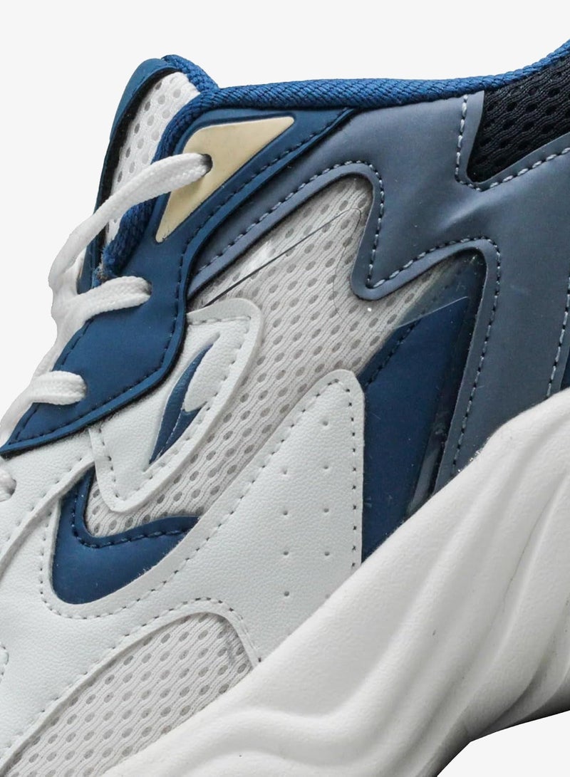 Asian Men's White and Blue Running Shoes for Sports and Gym - Image 5