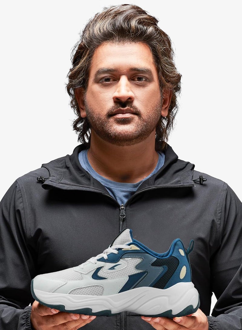 Asian Men's White and Blue Running Shoes for Sports and Gym - Image 3