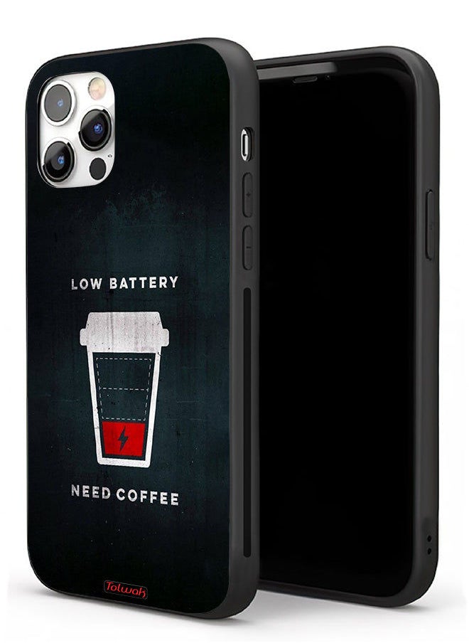Tolwak Apple iPhone 11 Pro Protective Case Low Battery Need Coffee  - Image 1