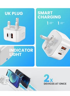 ELONSEY 20W Fast Mobile Charger PD + QC3.0 Quick charge, 1 USB A & 1 USB-C Port Charging Adapter compatible With iPhone 16 Pro/Pro Max, iPad Pro, Galaxy S24 Ultra  - Image 2