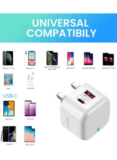 ELONSEY 20W Fast Mobile Charger PD + QC3.0 Quick charge, 1 USB A & 1 USB-C Port Charging Adapter compatible With iPhone 16 Pro/Pro Max, iPad Pro, Galaxy S24 Ultra  - Image 4