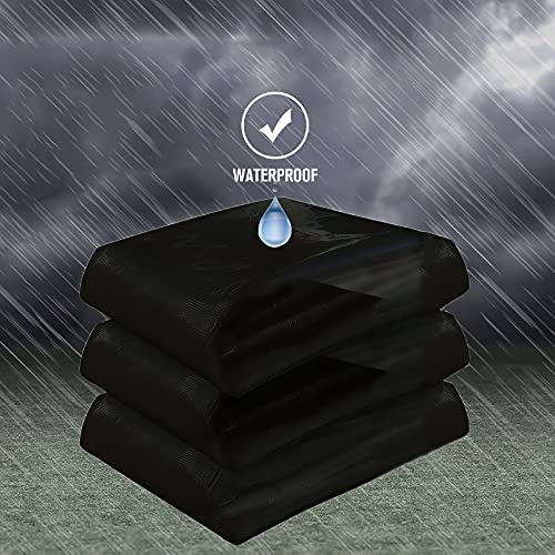 TUFFPAULIN 12FT X 12FT 120 GSM Black Tarpaulin Tirpal Tadpatri Tharpai Thadika, Extra Strong, Reinforced Eyelets, UV Resistant, 100% Waterproof Virgin, 6 Layer MLCL 3D Rib Technology-1 No. - Image 5