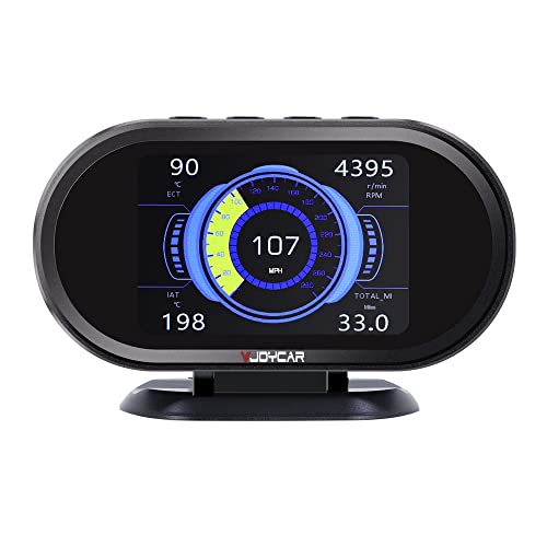 VJOYCAR V70 OBD2 Gauge Cluster HUD Heads Up Display, Car Computer OBD ii Scanner Speed Engine Coolant Temperature Fuel Consumption Digital Speedometer Mileage Overspeed Voltage Faulty Code Alarms - Image 1