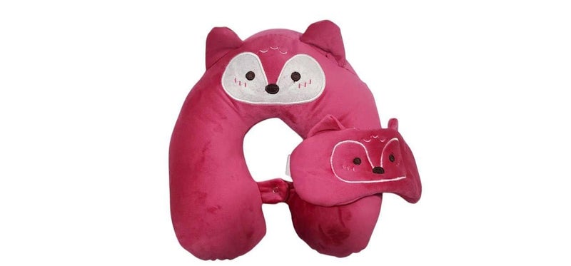 Baby Neck Pillow U-Shaped Travel Pillow Car Airplane Office Pillow with Eye Cover for Sleeping (Random Shape for Girls) - Image 1