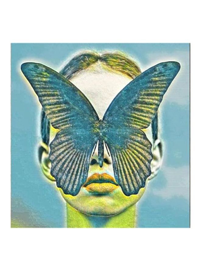 RYN Butterfly And Woman MDF Wall Art Multicolour 30x30centimeter - Image 2