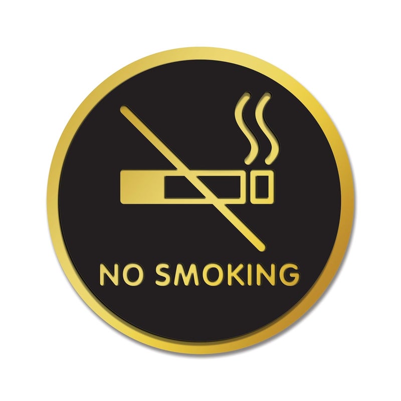 Rousrie No Smoking Stickers For Glass Doors (Size: 6 Inch) For Office, Stores, Cafe, Hotel, Restaurant, Business & Shop, Self-Adhesive, Acrylic Signage (No smoking) - Image 1