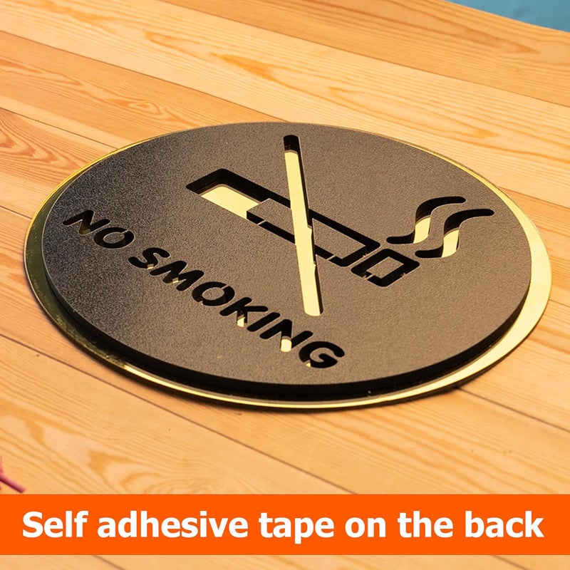 Rousrie No Smoking Stickers For Glass Doors (Size: 6 Inch) For Office, Stores, Cafe, Hotel, Restaurant, Business & Shop, Self-Adhesive, Acrylic Signage (No smoking) - Image 2