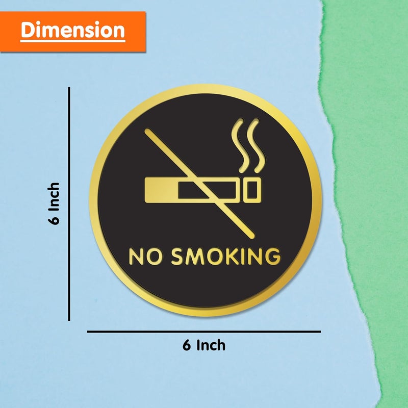 Rousrie No Smoking Stickers For Glass Doors (Size: 6 Inch) For Office, Stores, Cafe, Hotel, Restaurant, Business & Shop, Self-Adhesive, Acrylic Signage (No smoking) - Image 5