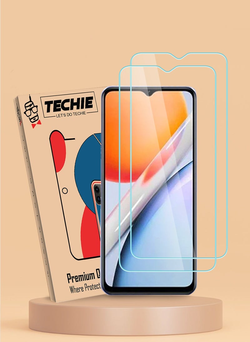 Techie حماية شاشة زجاجية مقسّاة HD 2 عبوة لجهاز Vivo Y36i 5G 2023 - مضادة للانعكاس ومضادة للفقاعات بصلابة 9H وسمك 0.33 مم وحواف مدورة وسهلة التركيب - Image 1