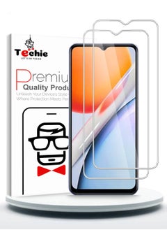 Techie 2 Pack HD Tempered Glass Screen Protector for Vivo Y36i 5G 2023 - Anti Reflection Anti Bubbles 9H Hardness 0.33 mm Rounded Edges Easy Installation  - Image 1