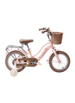 Star Kids 14 Inch Kids Bike for Boys and Girls with Basket, Training Wheels and Rear Rack (Pink) 