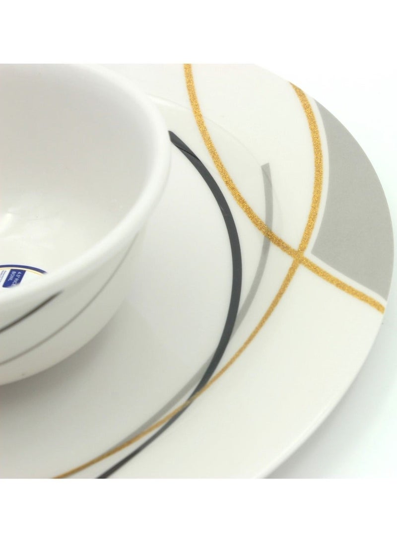 Melrich 18 piece Melamine Dinnerware set Dinner Soup salad plates bowls spoons serving plates Durable and Long lasting for kitchen Dishwasher safe - Image 4