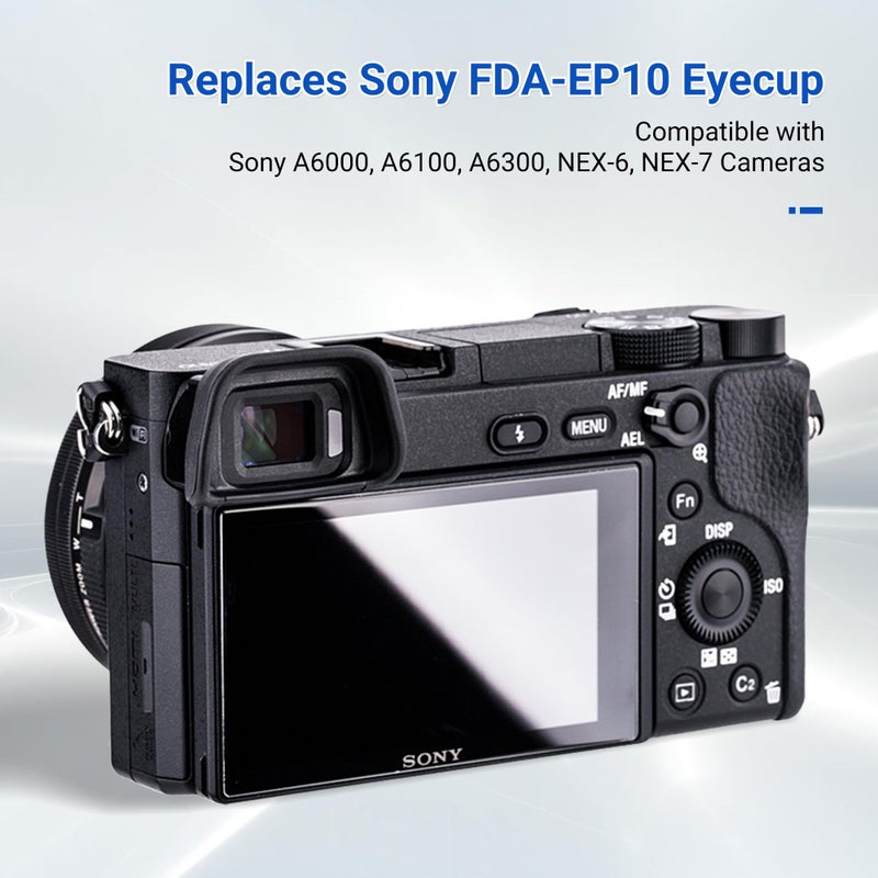 JJC 2-Pack Soft Viewfinder Eyecup Eyepiece Eye Cup for Sony A6300 A6100 A6000 NEX-6 NEX-7 Cameras and FDA-EV2S Electronic Viewfinder,Replaces Sony FDA-EP10 Eyecup Eyepiece - Image 2