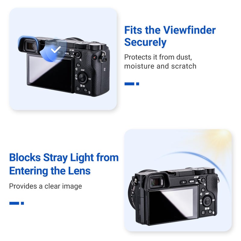 JJC 2-Pack Soft Viewfinder Eyecup Eyepiece Eye Cup for Sony A6300 A6100 A6000 NEX-6 NEX-7 Cameras and FDA-EV2S Electronic Viewfinder,Replaces Sony FDA-EP10 Eyecup Eyepiece - Image 3