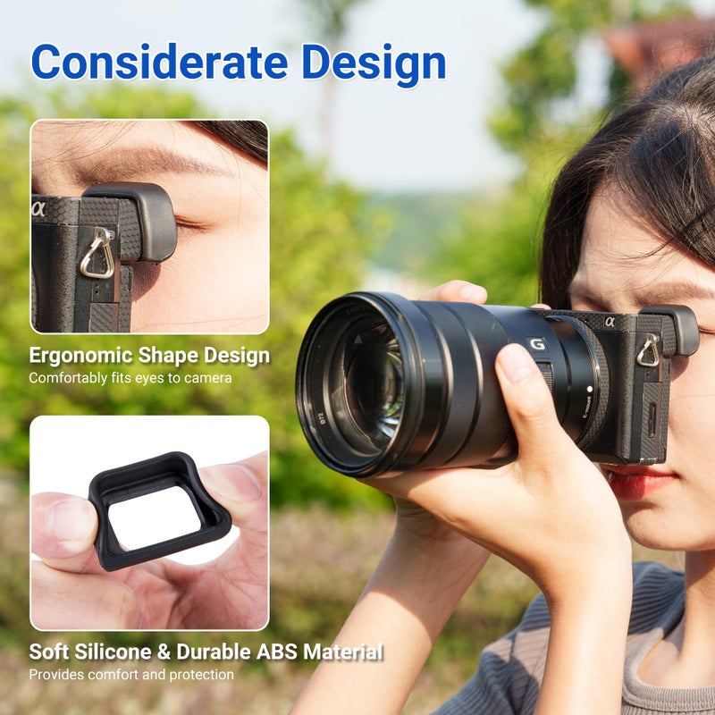 JJC 2-Pack Soft Viewfinder Eyecup Eyepiece Eye Cup for Sony A6300 A6100 A6000 NEX-6 NEX-7 Cameras and FDA-EV2S Electronic Viewfinder,Replaces Sony FDA-EP10 Eyecup Eyepiece - Image 4