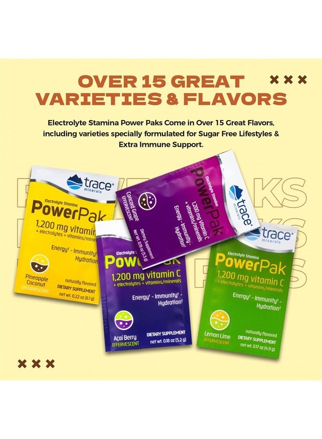 Trace Minerals Power Pak Electrolyte Powder Packets | 1200 mg Vitamin C, Zinc, Magnesium | Boost Hydration, Immunity, Energy, Muscle Stamina | Pineapple Coconut | 30 Packets - Image 5